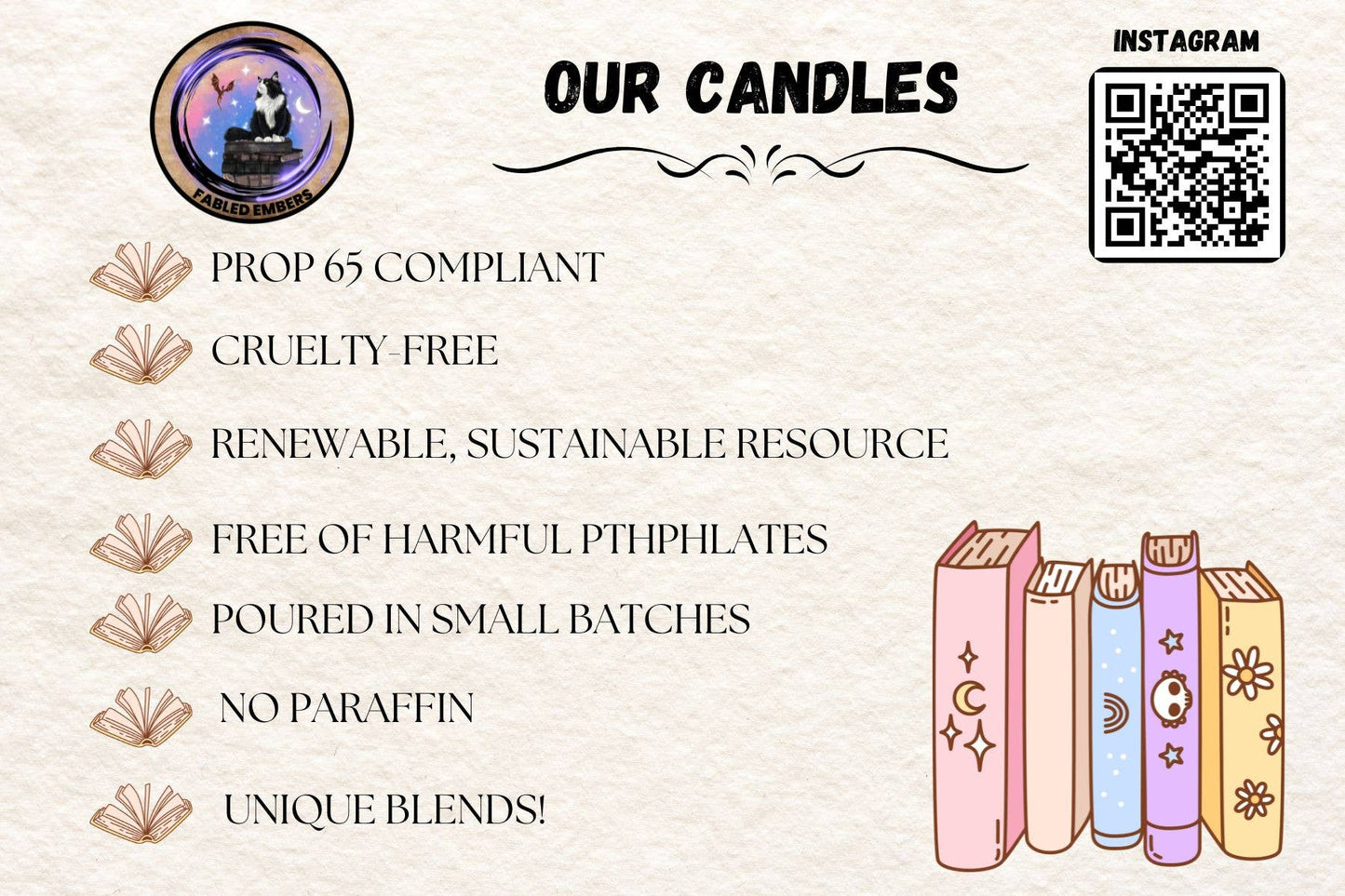 Fabled Embers - MORALLY GREY Book Lovers 9oz Candle Coconut Soy - Beauty Over Age