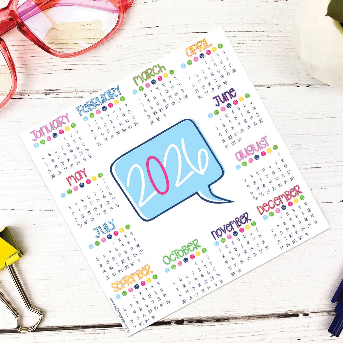 NEW! 2026 Mini Monthly Desktop Calendars | Open Stock
