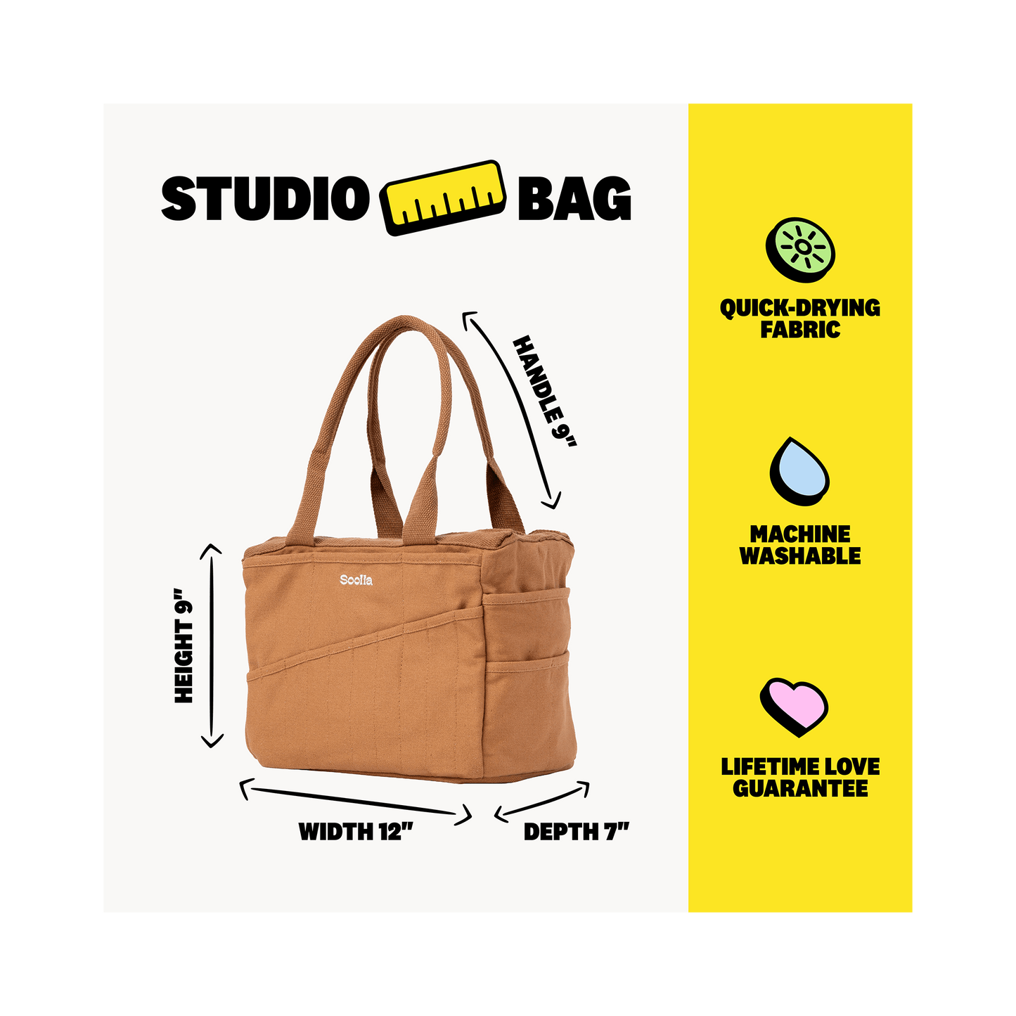 Soolla Studio Bag, Cinnamon, Pottery Tool Bag