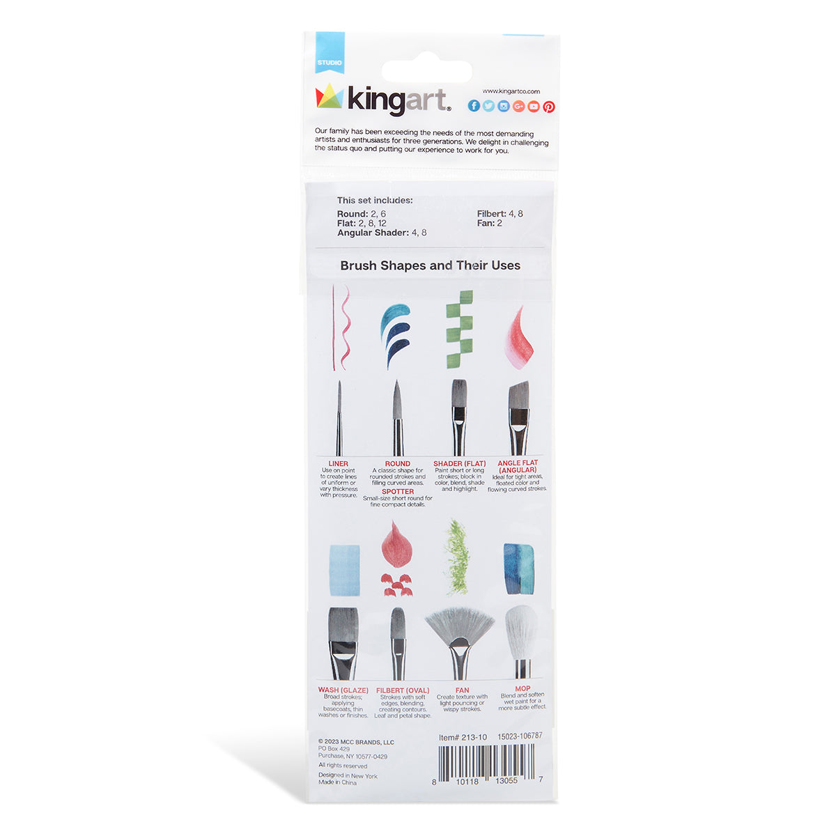 Studio White Bristle Brush Set - 10 Pieces