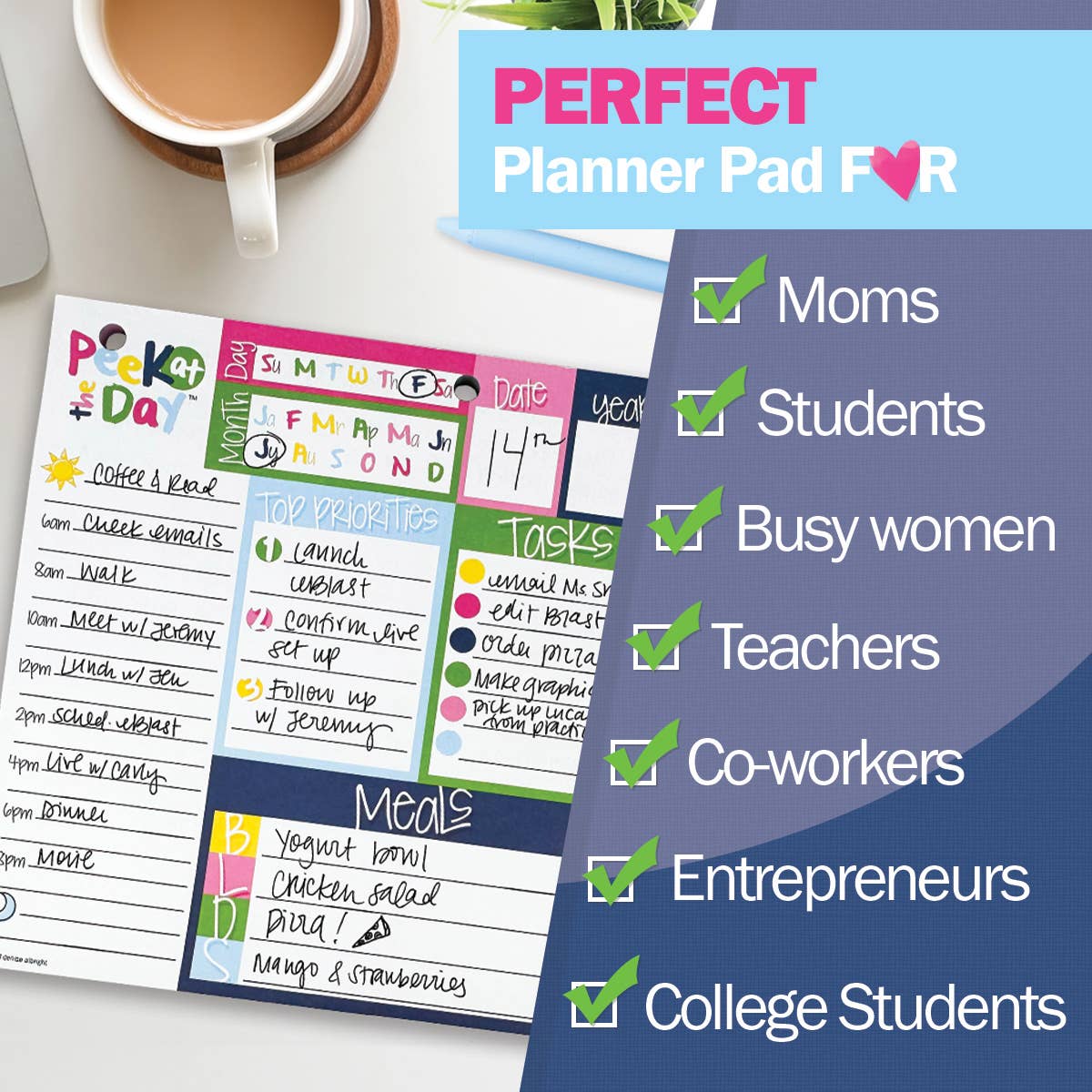 Peek at the Day™ Daily Planner Pad | Open Stock