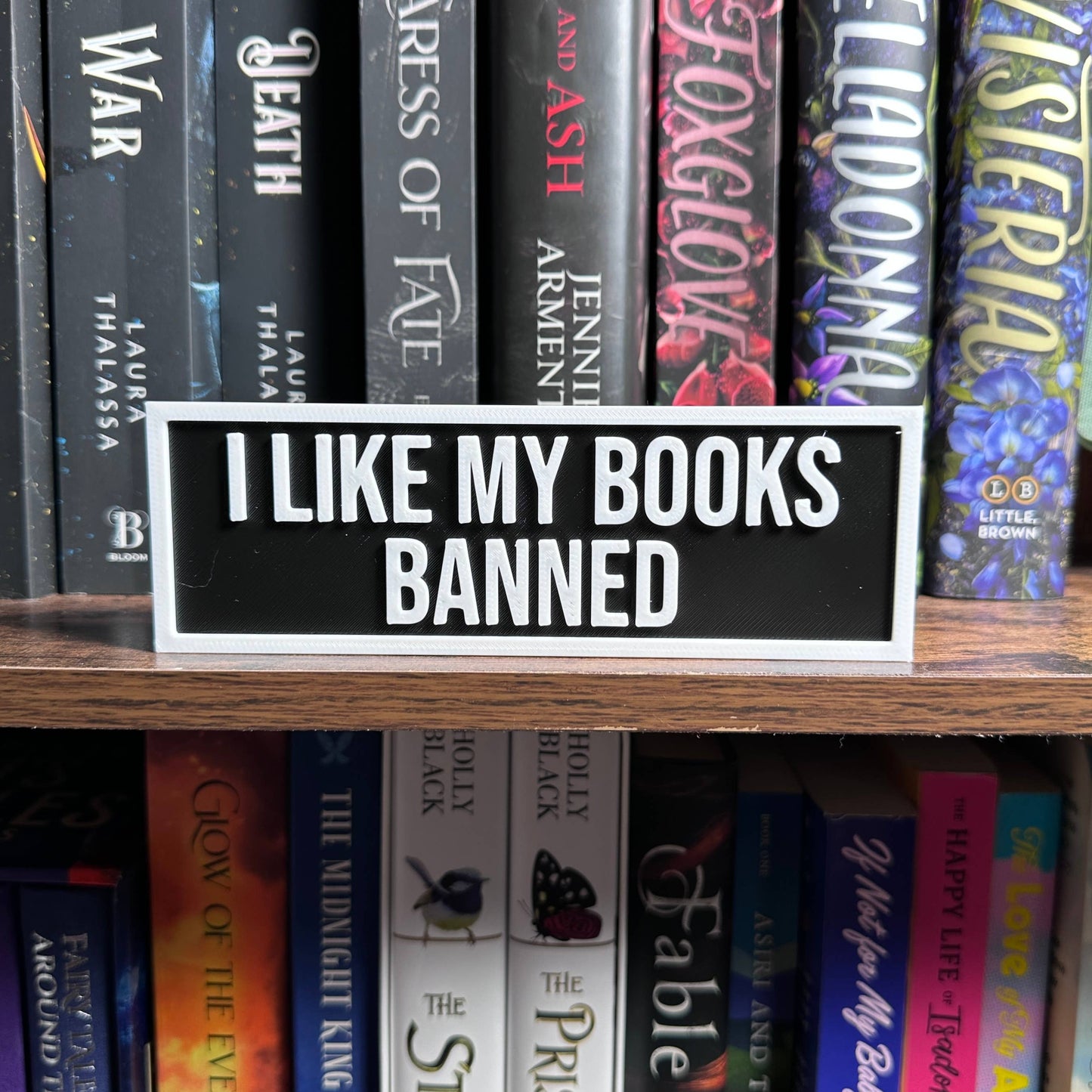 I Like My Books Banned Sign | Bookshelf Decor