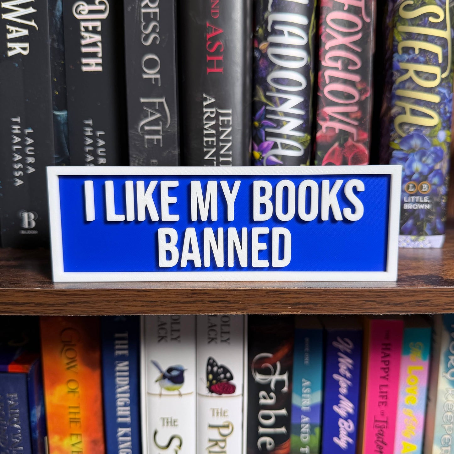 I Like My Books Banned Sign | Bookshelf Decor