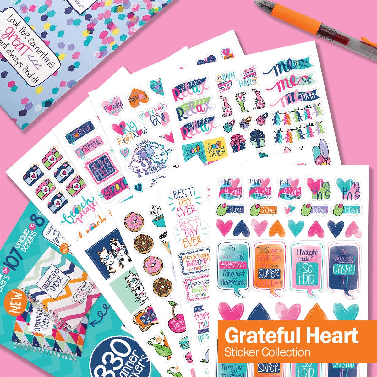 Grateful Heart Stickers for Journaling | Open Stock