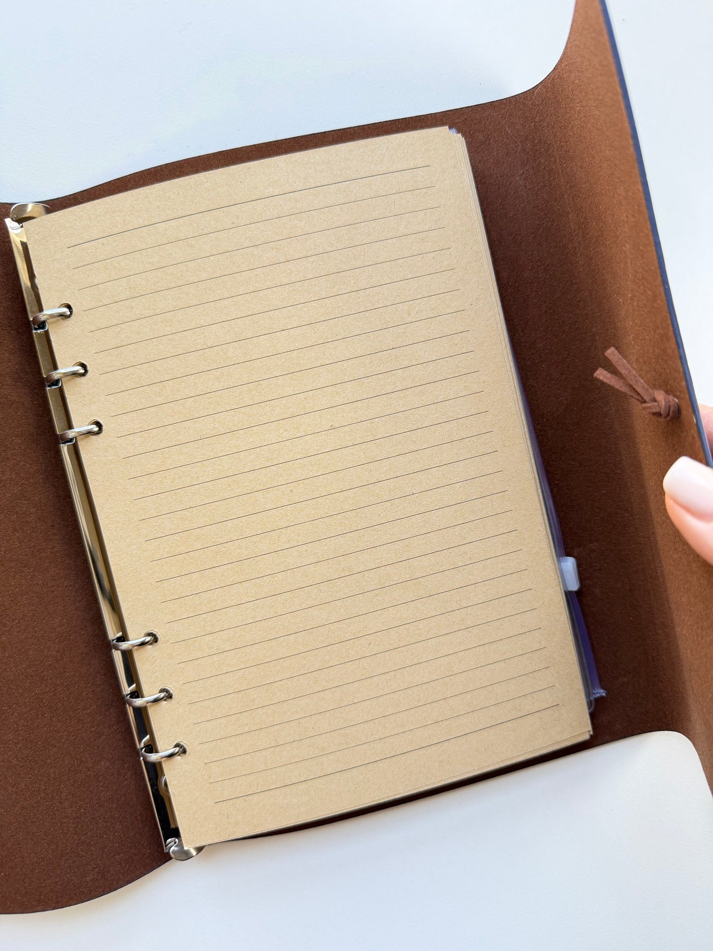 Brown A5 Vintage Faux Leather Binder Notebook