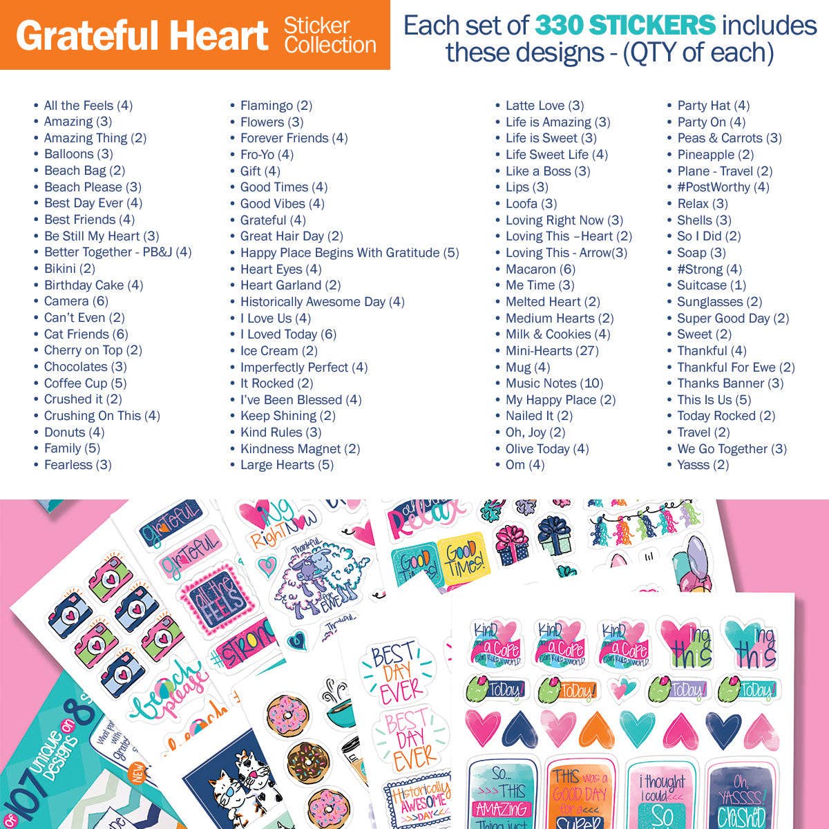 Grateful Heart Stickers for Journaling | Open Stock