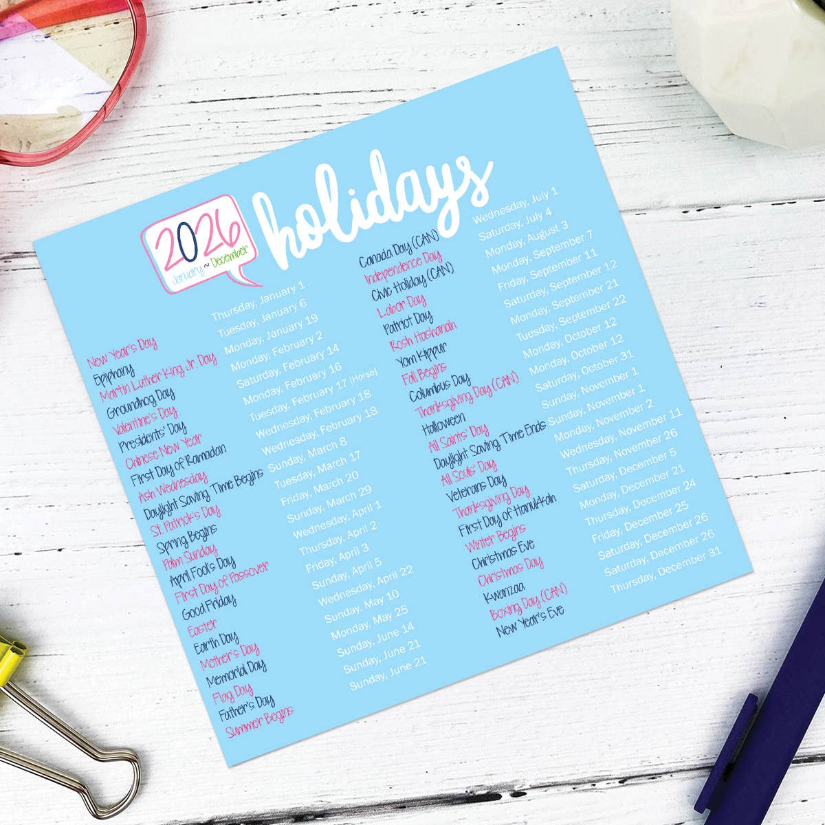 NEW! 2026 Mini Monthly Desktop Calendars | Open Stock