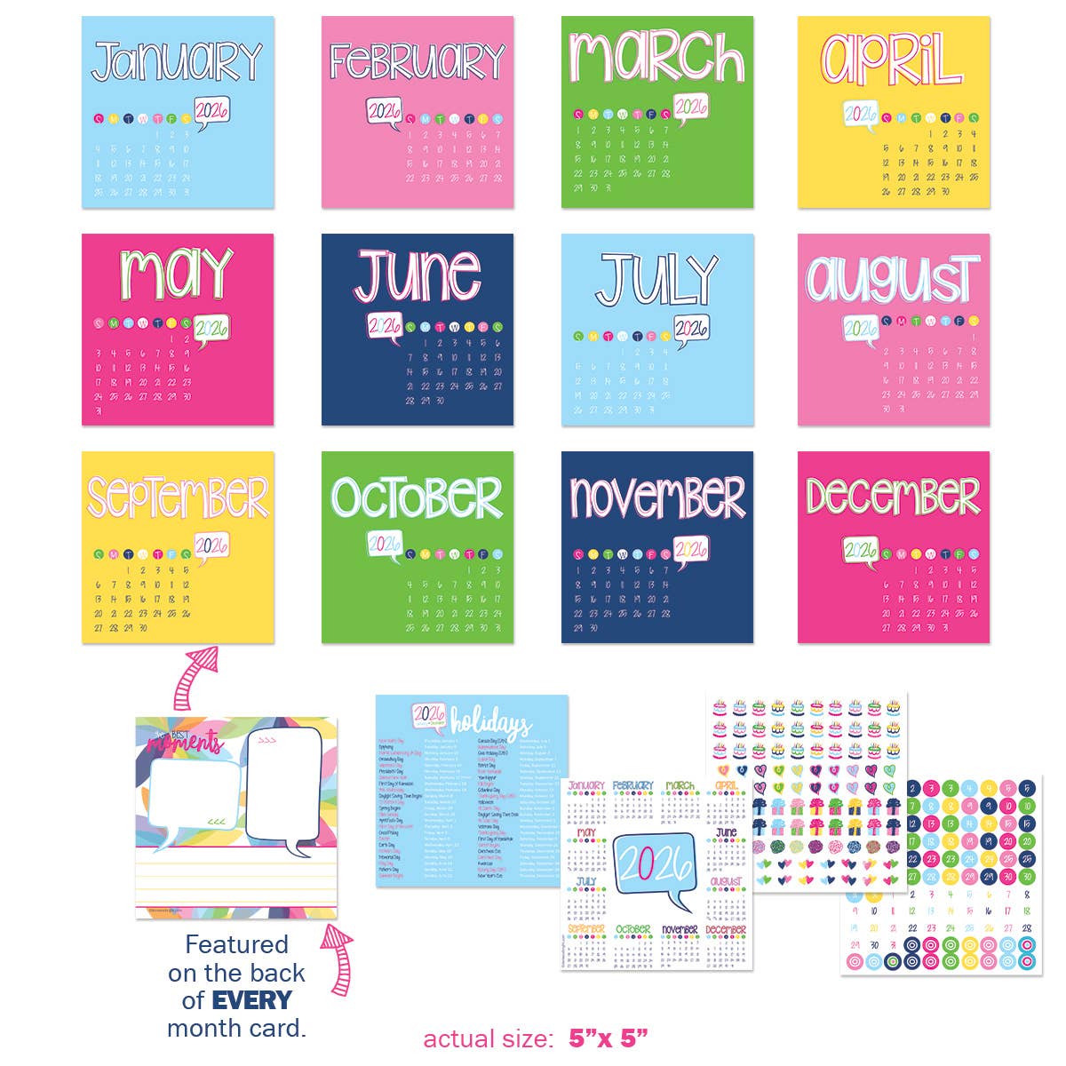 NEW! 2026 Mini Monthly Desktop Calendars | Open Stock