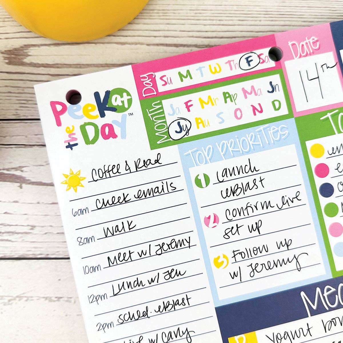 Peek at the Day™ Daily Planner Pad | Open Stock