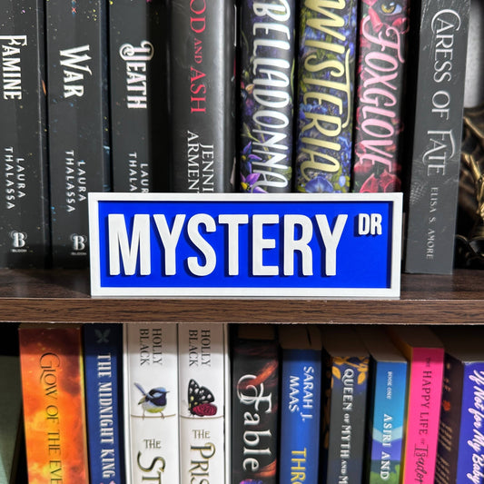 Mystery Street Sign | Bookshelf Decor
