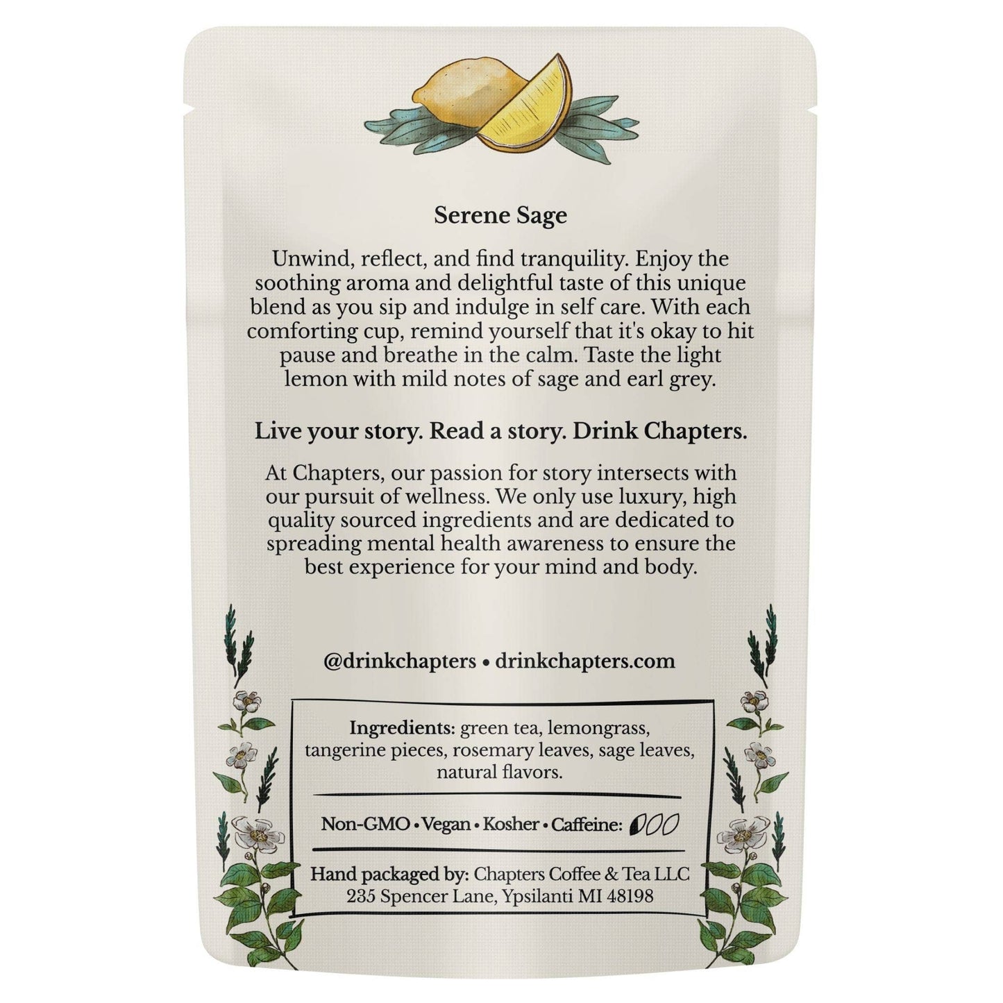 Chapters Tea - Serene Sage Calming Tea - Beauty Over Age