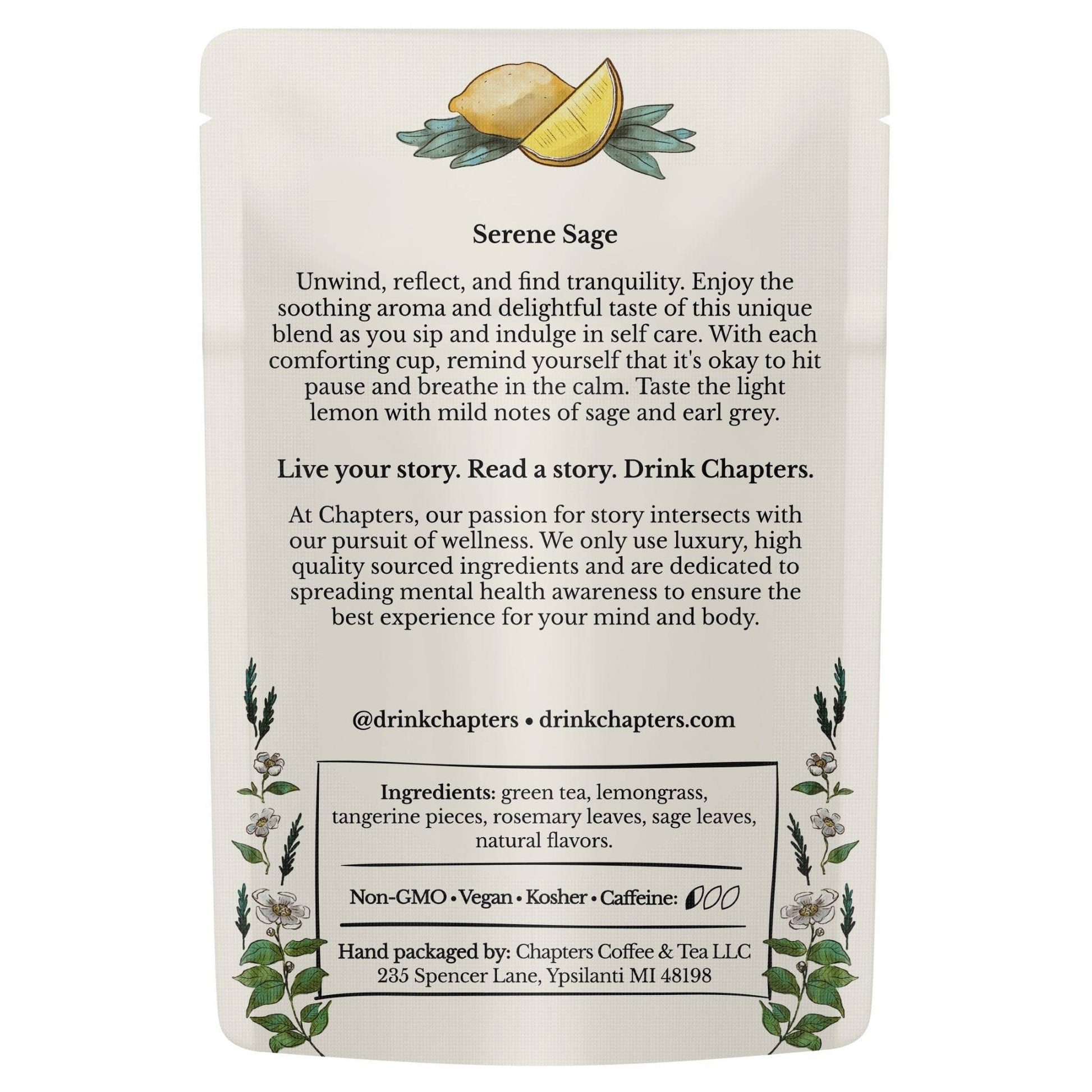 Chapters Tea - Serene Sage Calming Tea - Beauty Over Age