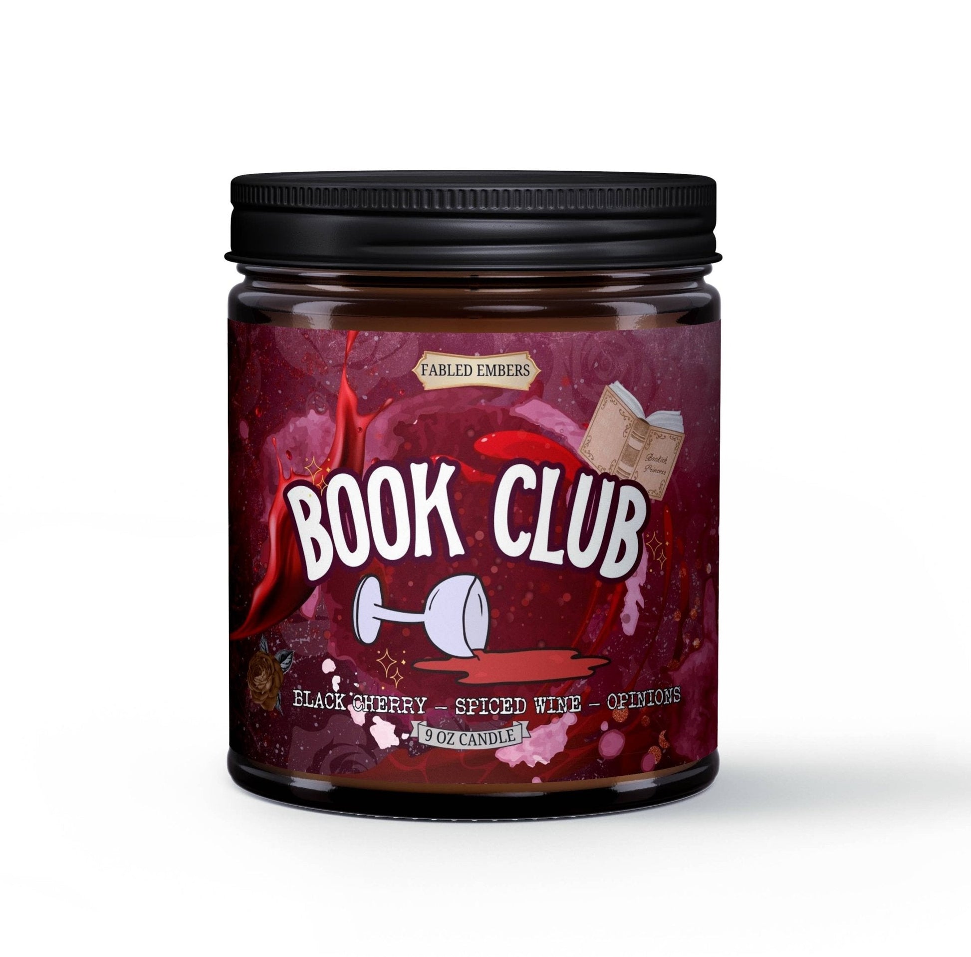 Fabled Embers - Book Club - Cherry Spice Scented Book Lovers Candle - Beauty Over Age