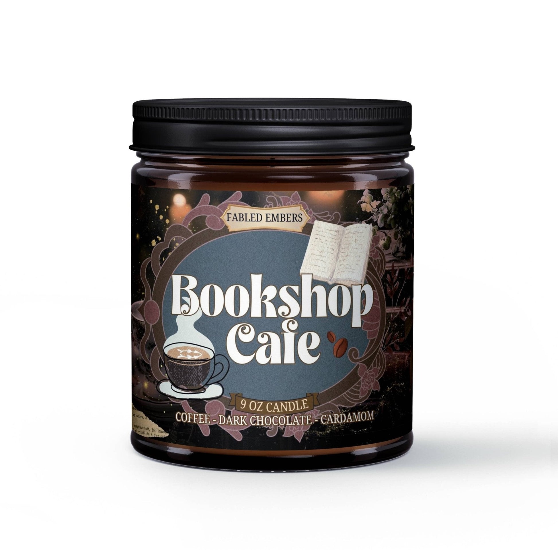 Fabled Embers - BOOKSHOP CAFE | Coffee Scented book lovers candle - Beauty Over Age