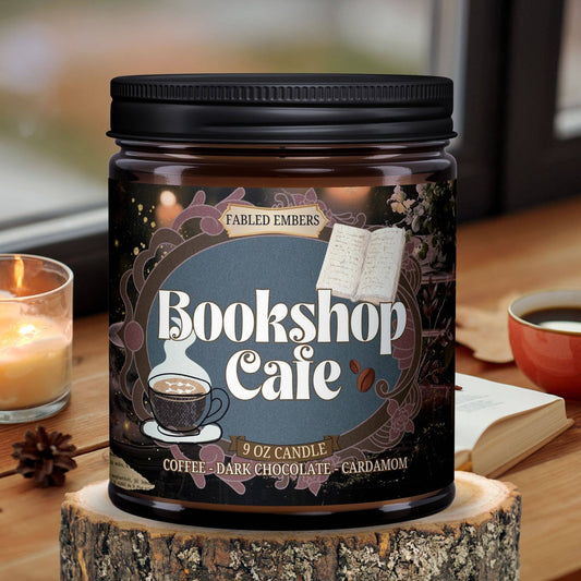Fabled Embers - BOOKSHOP CAFE | Coffee Scented book lovers candle - Beauty Over Age