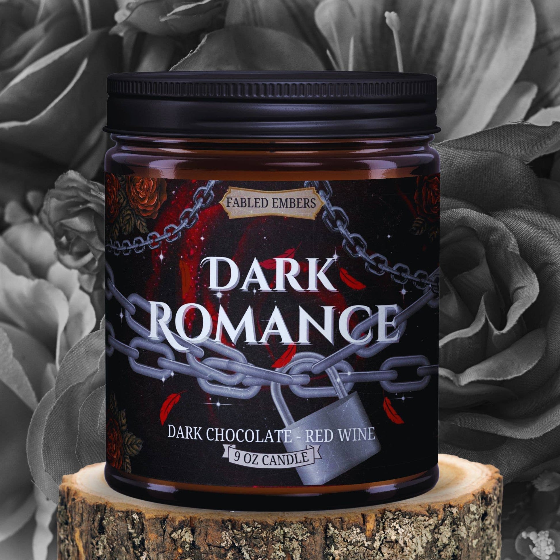 Fabled Embers - DARK ROMANCE book lovers WINE & CHOCOLATE coconut soy candle - Beauty Over Age