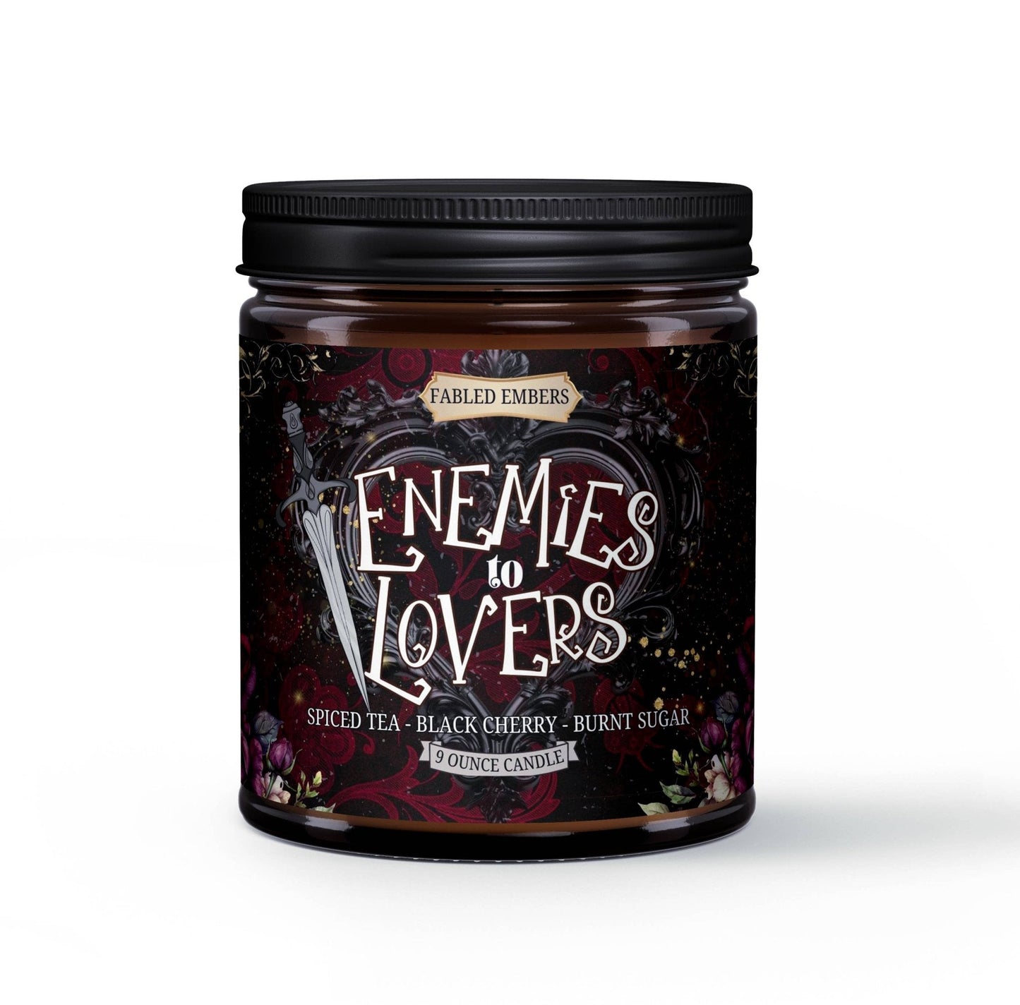 Fabled Embers - ENEMIES TO LOVERS bookish 9oz Candle Coconut Soy - Beauty Over Age