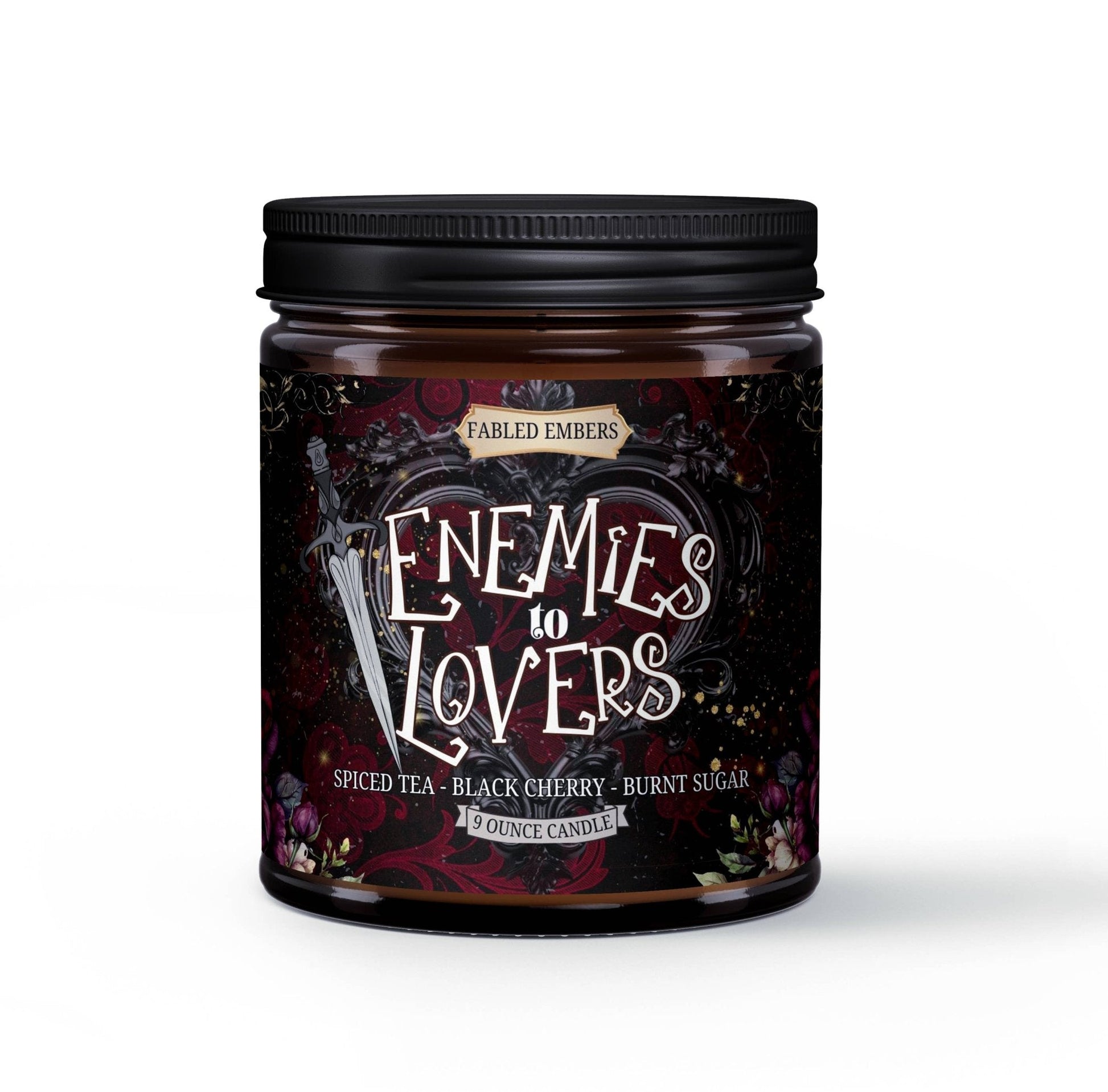 Fabled Embers - ENEMIES TO LOVERS bookish 9oz Candle Coconut Soy - Beauty Over Age