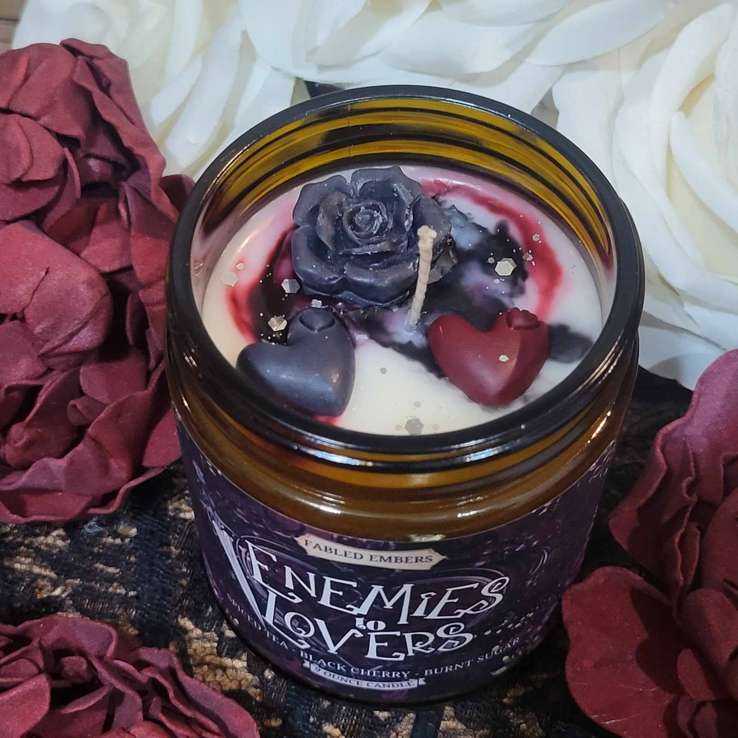 Fabled Embers - ENEMIES TO LOVERS bookish 9oz Candle Coconut Soy - Beauty Over Age