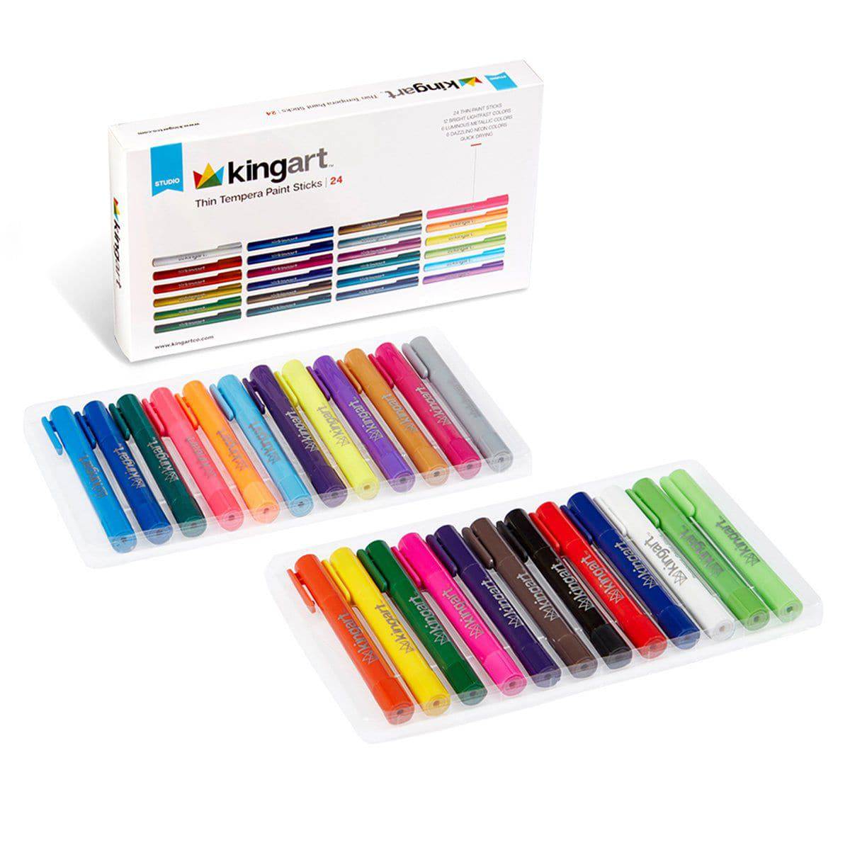 Tempera Paint Thin Sticks, 24 Colors